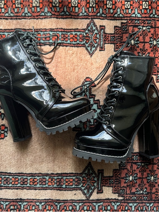 AKIRA Shoes - Akira Patent Leather Heeled Boots